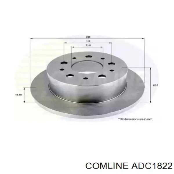 ADC1822 Comline диск гальмівний задній