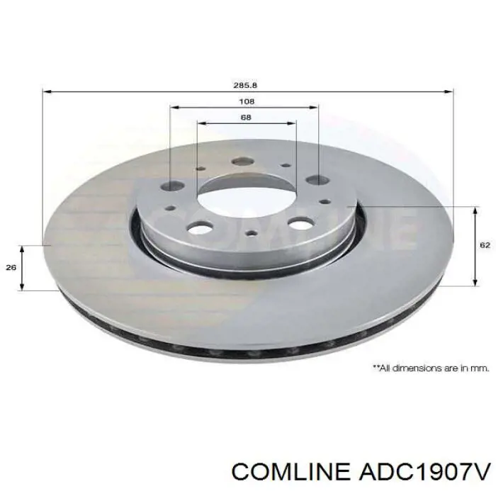 ADC1907V Comline Гальмо дискове переднє