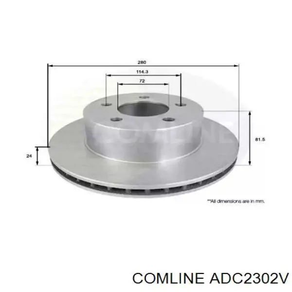 ADC2302V Comline диск гальмівний передній