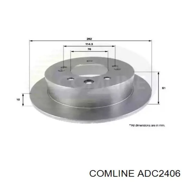 ADC2406 Comline диск гальмівний задній