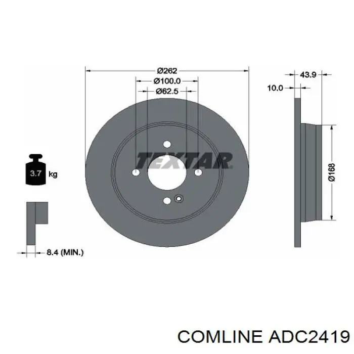Купити ADC2419 Comline Диск заднього гальма