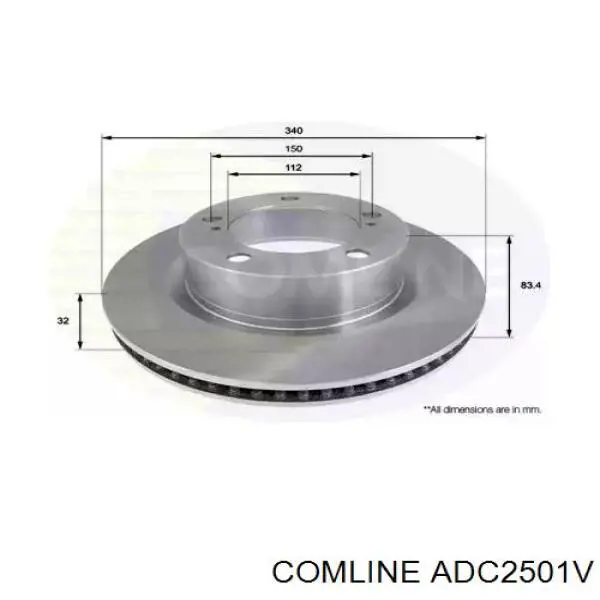 Диск гальмівний передній ADC2501V Comline