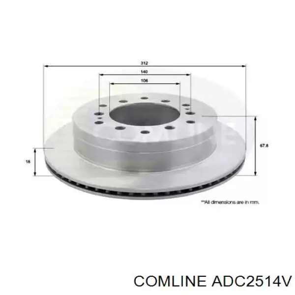 ADC2514V Comline Дискові гальма