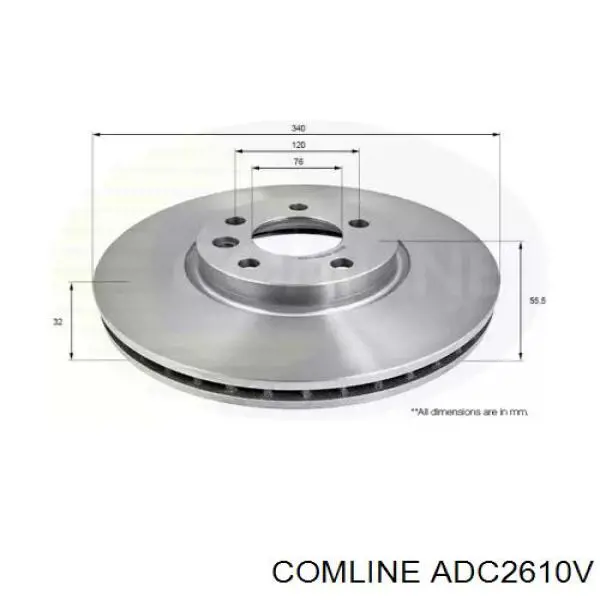 Диск гальмівний передній ADC2610V Comline