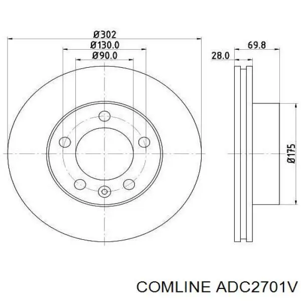 Гальмівні диски передні ADC2701V Comline