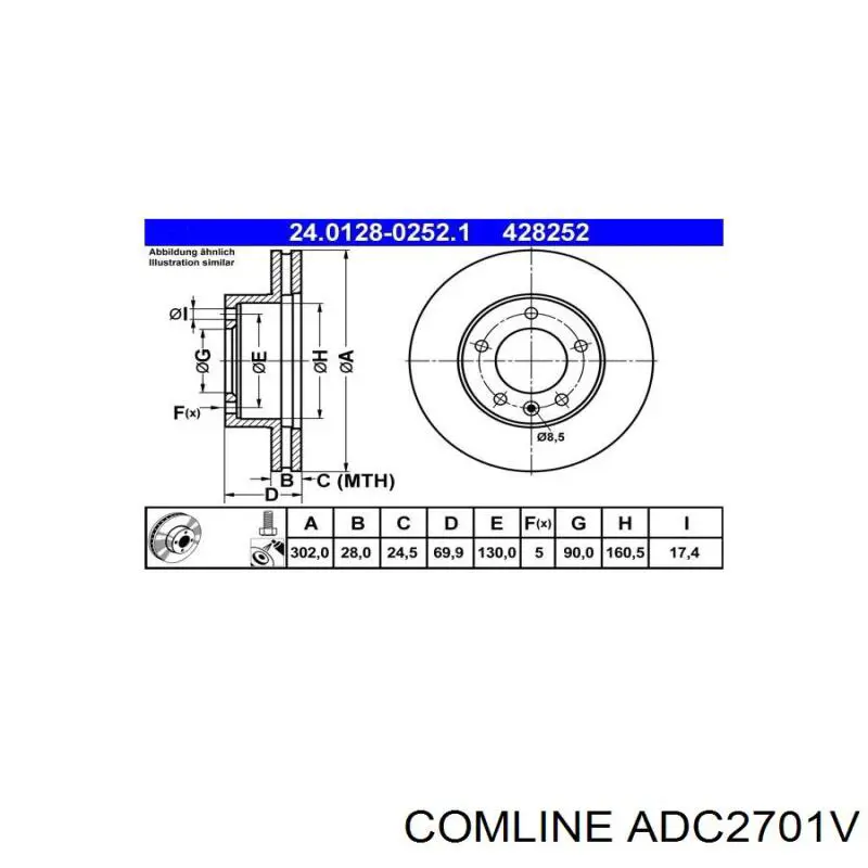 Купити ADC2701V Comline Ротор гальмівний
