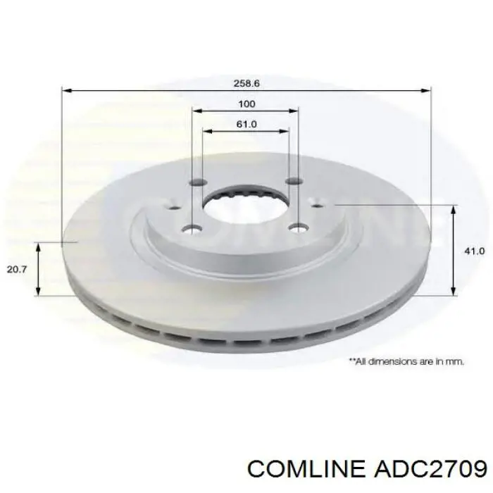 ADC2709 Comline Гальмо дискове переднє