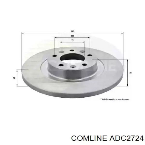 Диск гальмівний задній ADC2724 Comline