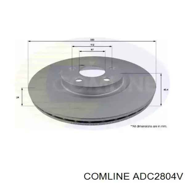 Диск переднього гальма Comline ADC2804V ціна, від 62.70 USD