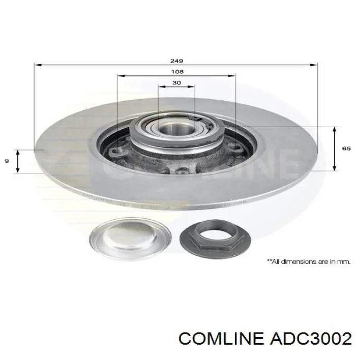 ADC3002 Comline диск гальмівний задній