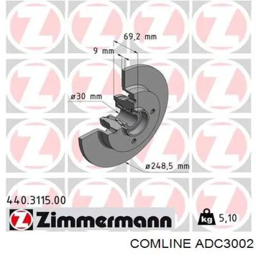 Задні дискові гальма Comline ADC3002 ціна, від 65.73 USD