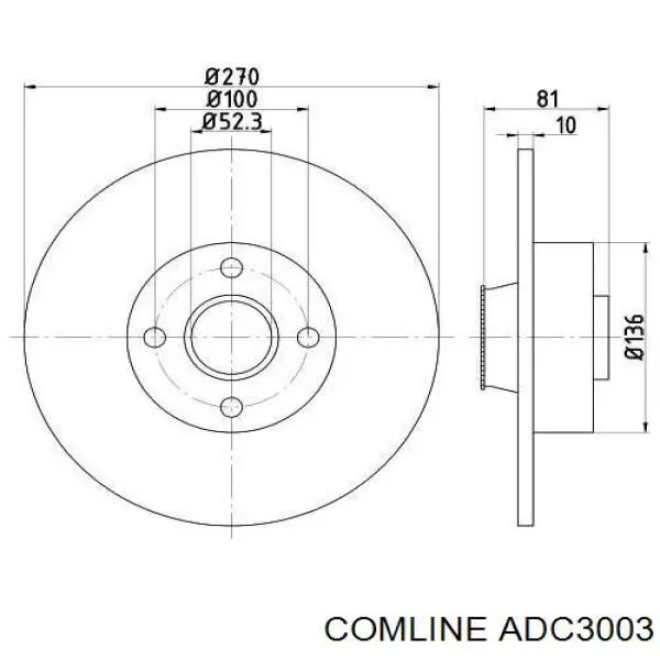 Задні дискові гальма Comline ADC3003 ціна, від 77.68 USD