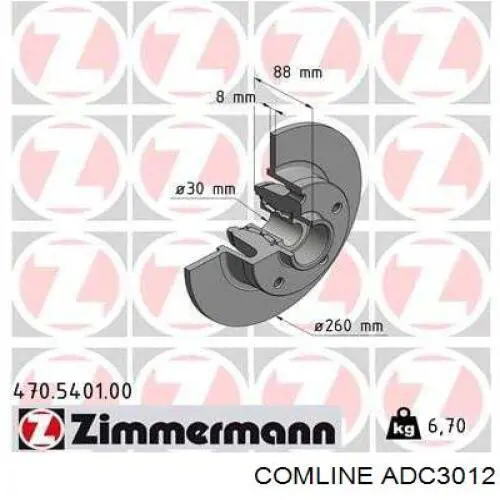 ADC3012 Comline Дискові гальма