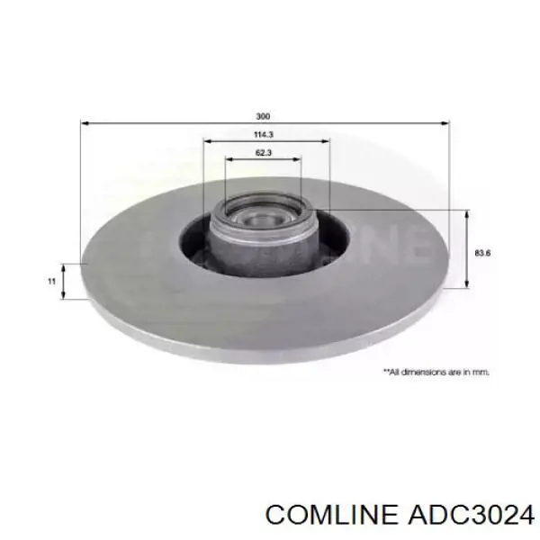 ADC3024 Comline диск гальмівний задній