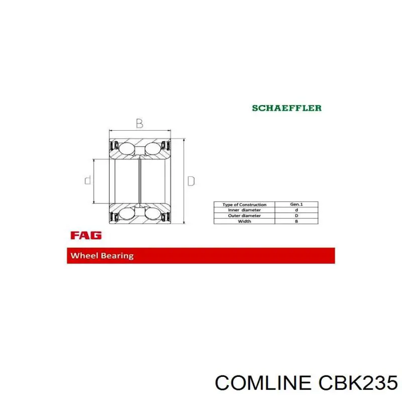 Підшипник ступиці CBK235 Comline