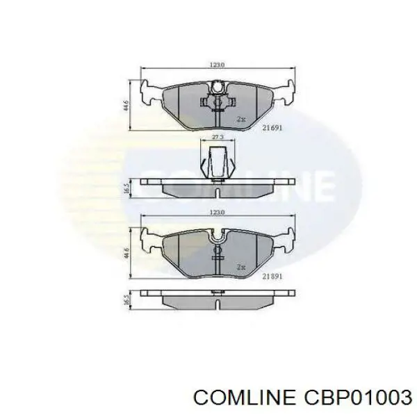 Колодки гальмівні передні, дискові CBP01003 Comline