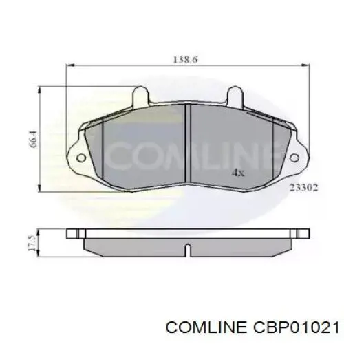 CBP01021 Comline Передні гальмівні колодки