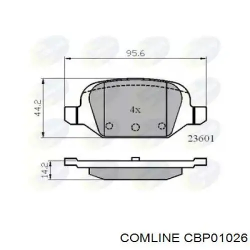 Колодки гальмові задні, дискові CBP01026 Comline