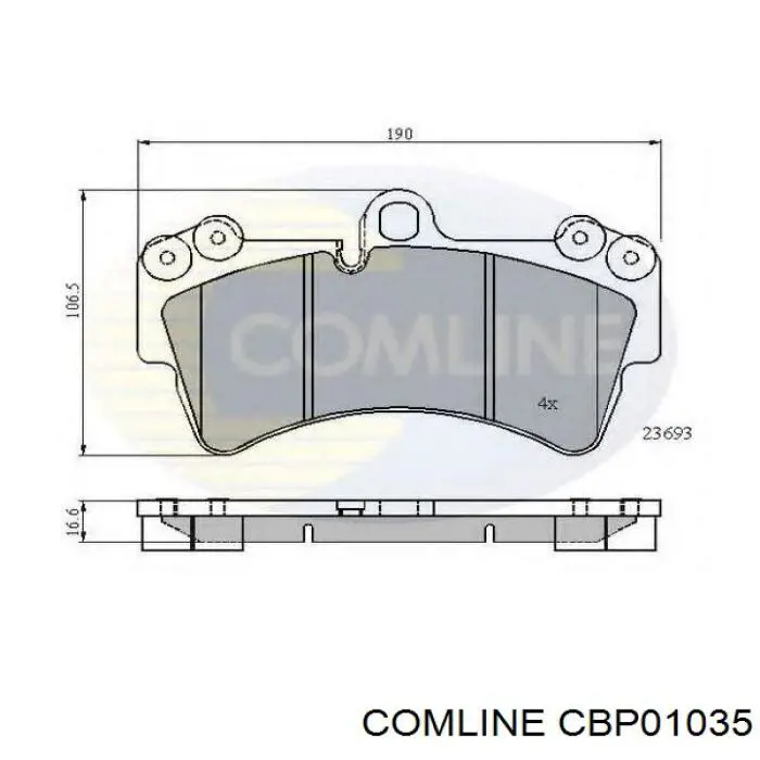 CBP01035 Comline Передні гальмівні колодки