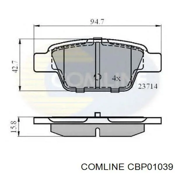 CBP01039 Comline колодки гальмові задні, дискові