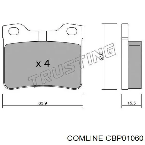 CBP01060 Comline колодки гальмові задні, дискові