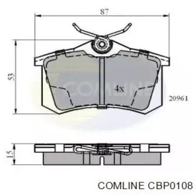 Колодки гальмові задні, дискові CBP0108 Comline