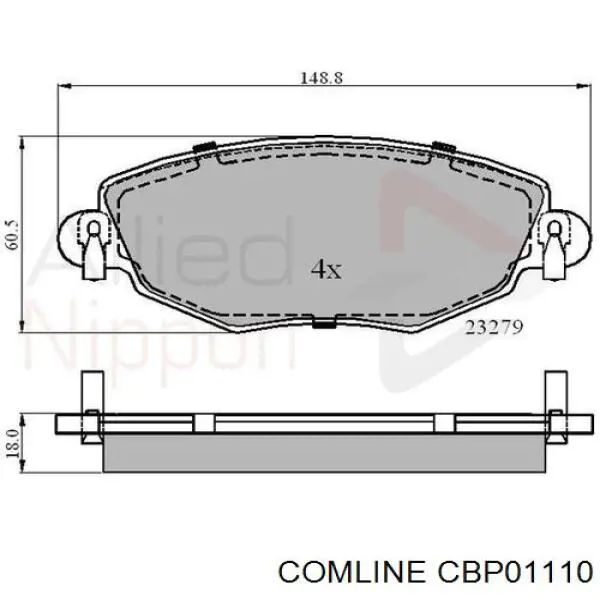 CBP01110 Comline Передні гальмівні колодки