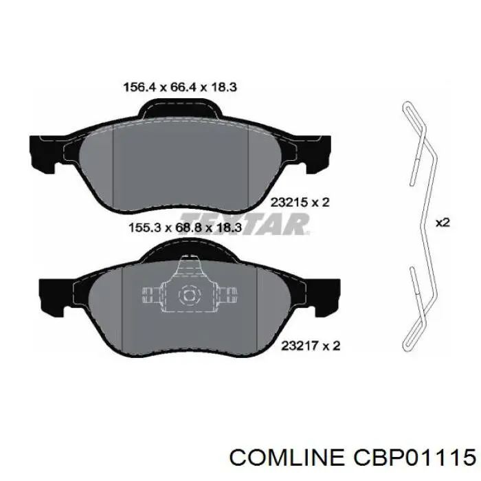 CBP01115 Comline Передні гальмівні колодки