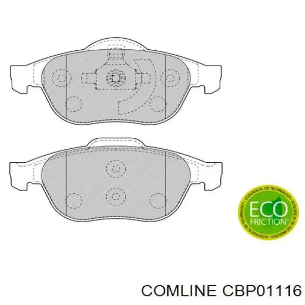 Колодки гальмівні передні, дискові CBP01116 Comline