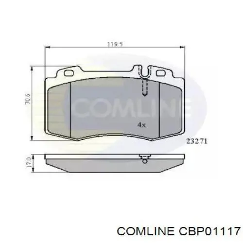 CBP01117 Comline Передні гальмівні колодки