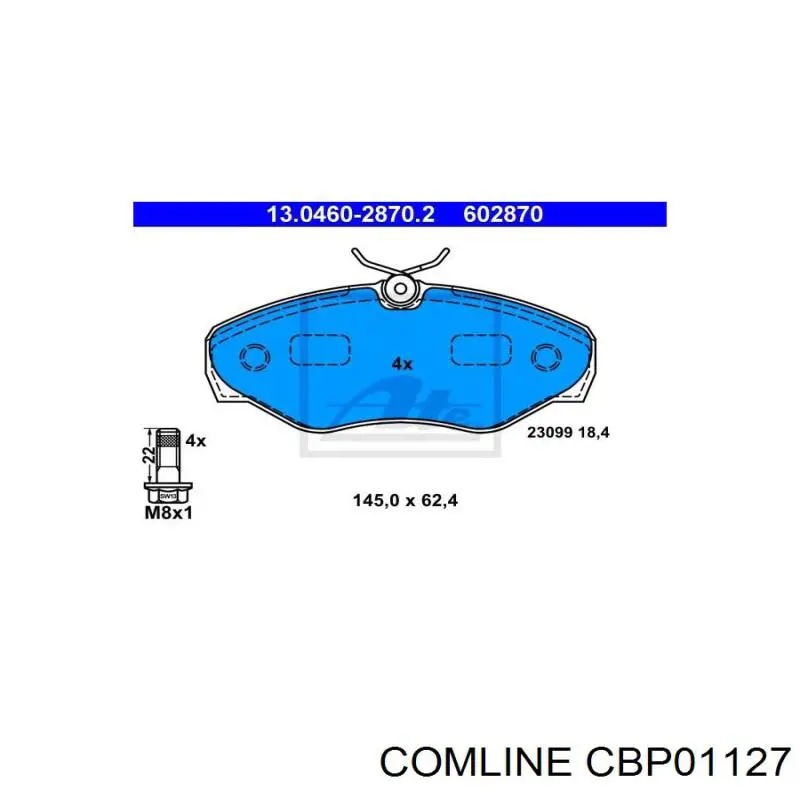 Передні тормозні колодки CBP01127 Comline