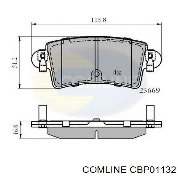 Передні тормозні колодки CBP01132 Comline