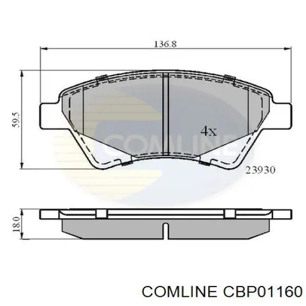 CBP01160 Comline Передні гальмівні колодки