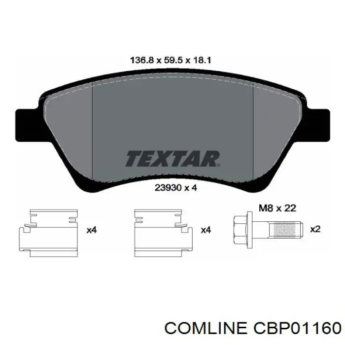 Гальмівні колодки Comline CBP01160 ціна, від 17.70 USD