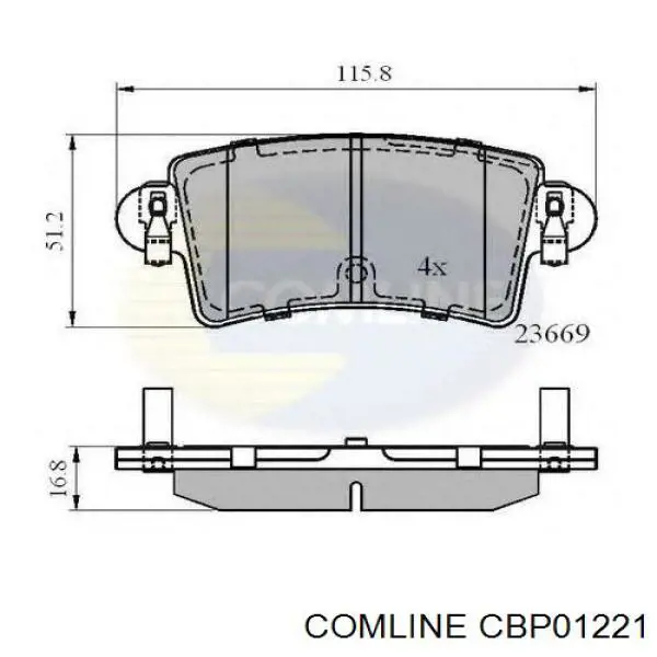 CBP01221 Comline Передні гальмівні колодки