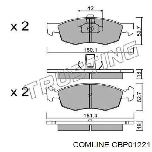 Купити CBP01221 Comline Колодки гальмівні передні, дискові