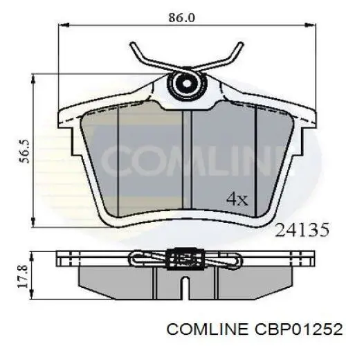 CBP01252 Comline Колодки гальмівні задні, дискові