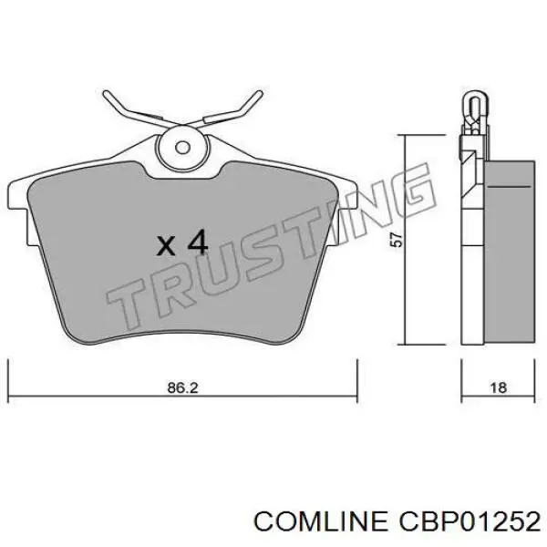 Купити CBP01252 Comline Задні колодки