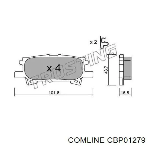 Колодки гальмові задні, дискові CBP01279 Comline