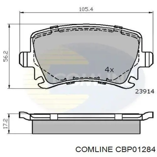 CBP01284 Comline Колодки гальмівні задні, дискові
