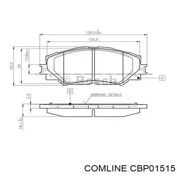 Передні тормозні колодки CBP01515 Comline