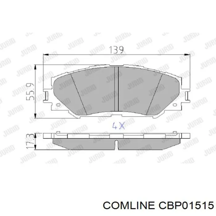 CBP01515 Comline Передні гальмівні колодки