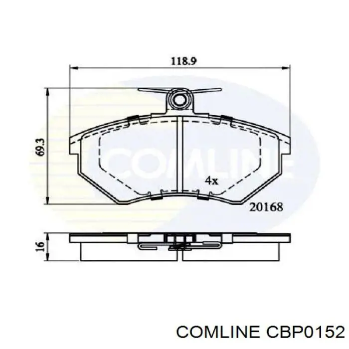 Колодки гальмівні передні, дискові CBP0152 Comline