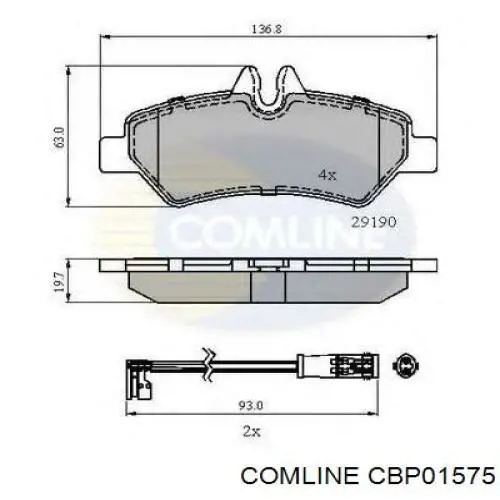 CBP01575 Comline Колодки гальмівні задні, дискові