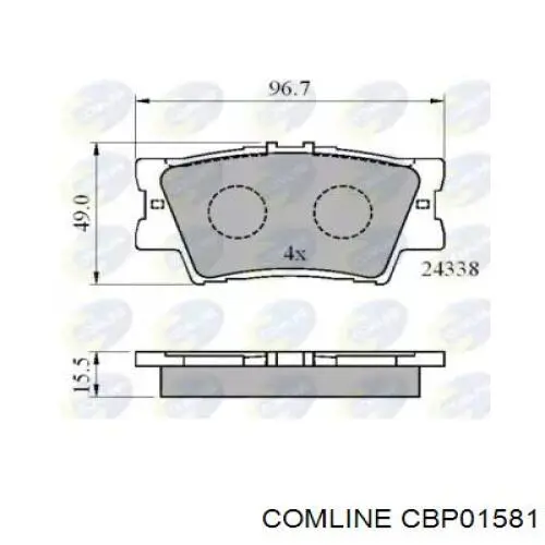 CBP01581 Comline Колодки гальмівні задні, дискові