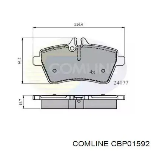 Гальмівні колодки Comline CBP01592 ціна, від 32.45 USD