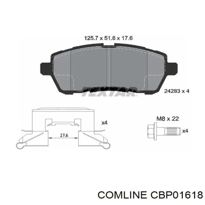 Передні тормозні колодки CBP01618 Comline