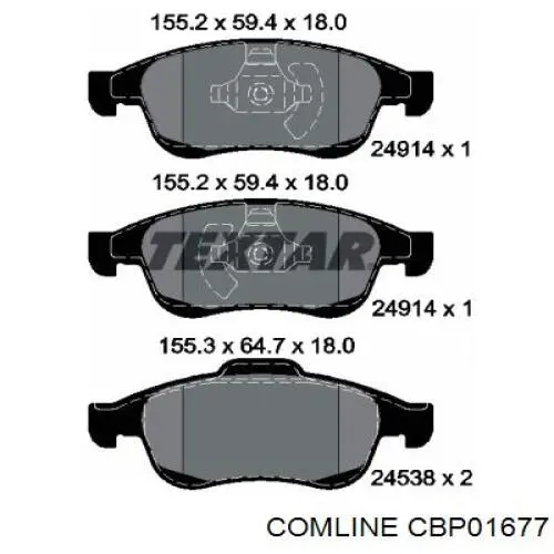 CBP01677 Comline Передні гальмівні колодки