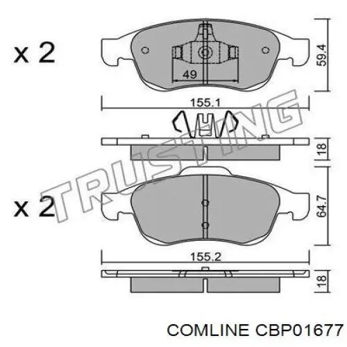 Гальмівні колодки Comline CBP01677 ціна, від 20.32 USD