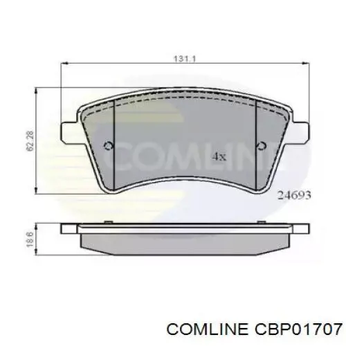 CBP01707 Comline Передні гальмівні колодки